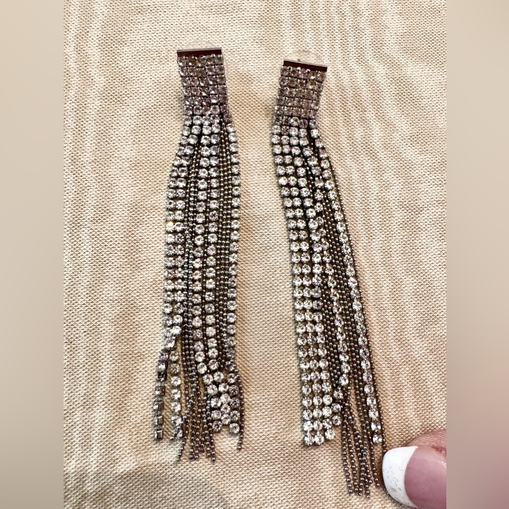 WHBM Elegant Gold and Silver Tassel Earrings